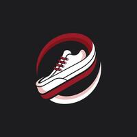 vector logo kunst voor klein bedrijf winkel en spel bedrijf. schoenen sportief thema ontwerp