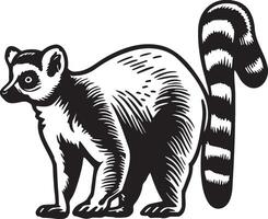 lemur schetsen tekening. vector