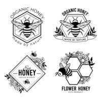 honing etiketten, natuurlijk en zoet Product badges vector