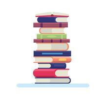 stapel van boek. Universiteit of school- bibliotheek voorwerpen voor aan het leren, lezing. stack van kleurrijk leerboeken met hardcover vector