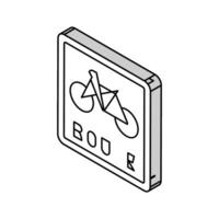 fiets weg teken isometrische icoon vector illustratie