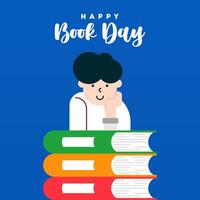gelukkig wereld boek dag illustratie achtergrond vector
