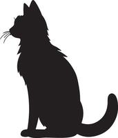 kat silhouet illustratie vector wit achtergrond