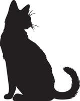 kat silhouet illustratie vector wit achtergrond