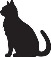 kat silhouet illustratie vector wit achtergrond