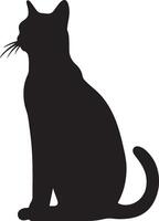 kat silhouet illustratie vector wit achtergrond