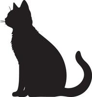 kat silhouet illustratie vector wit achtergrond