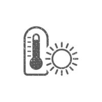 thermometer icoon in grunge structuur vector illustratie