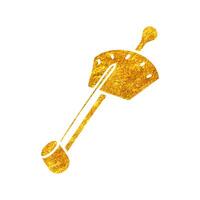 hand- getrokken koppel moersleutel icoon in goud folie structuur vector illustratie