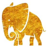 hand- getrokken goud folie structuur olifant. vector illustratie.