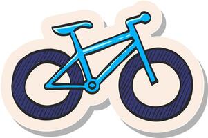 hand- getrokken dik band fiets icoon in sticker stijl vector illustratie