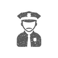 Politie avatar icoon in grunge structuur vector illustratie