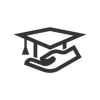 hand- Holding diploma icoon in dik schets stijl. zwart en wit monochroom vector illustratie.
