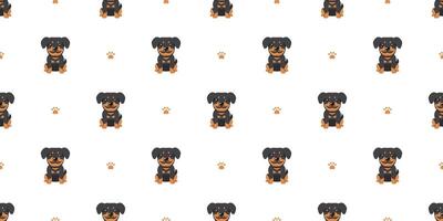 tekenfilm karakter rottweiler hond naadloos patroon achtergrond vector