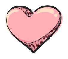 hart vorm icoon in hand- getrokken kleur vector illustratie