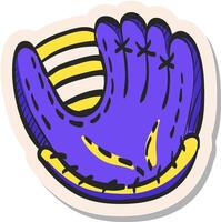hand- getrokken basketbal handschoen icoon in sticker stijl vector illustratie