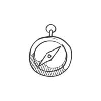 kompas icoon in hand- getrokken tekening vector