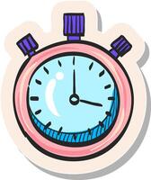 hand- getrokken sticker stijl icoon stopwatch vector