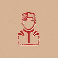 renner avatar halftone stijl icoon met grunge achtergrond vector illustratie