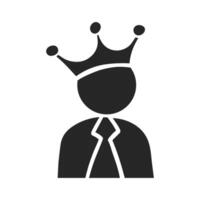hand- getrokken zakenman icoon met kroon Aan zijn hoofd vector illustratie