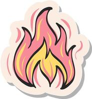 hand- getrokken brand icoon in sticker stijl vector illustratie
