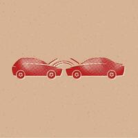 auto springen begin pictogrammen halftone stijl automotive met grunge achtergrond vector illustratie