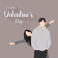 gelukkig Valentijnsdag dag romantisch paar dans sociaal media post vector