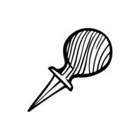 wijnoogst hout markeerstift icoon. hand- getrokken vector illustratie.