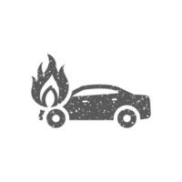 auto Aan brand icoon in grunge structuur vector illustratie
