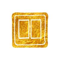 hand- getrokken elektrisch schakelaar icoon in goud folie structuur vector illustratie