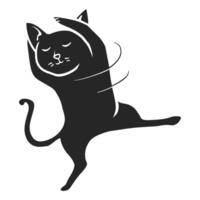 hand- getrokken icoon dansen kat. vector illustratie.
