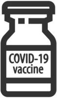 vaccin flacon icoon in dik schets. vector illustratie.