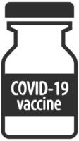vaccin flacon icoon in zwart en wit. vector illustratie.