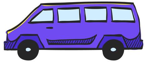 auto icoon in hand- getrokken kleur vector illustratie