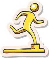 hand- getrokken atletisch trofee icoon in sticker stijl vector illustratie