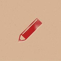potlood halftone stijl icoon met grunge achtergrond vector illustratie