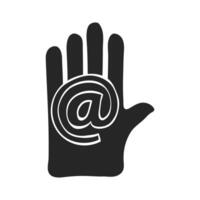 hand- getrokken hand- met e-mail vector illustratie