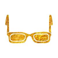 hand- getrokken bril icoon in goud folie structuur vector illustratie