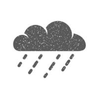 regenachtig icoon in grunge structuur vector illustratie