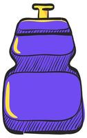 wielersport water fles icoon in hand- getrokken kleur vector illustratie