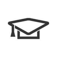 diploma uitreiking hoed icoon in dik schets stijl. zwart en wit monochroom vector illustratie.