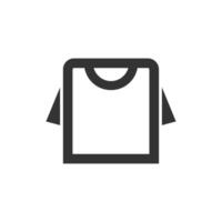 gevouwen overhemd icoon in dik schets stijl. zwart en wit monochroom vector illustratie.