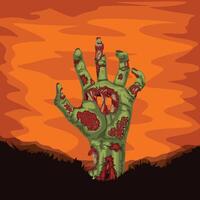 zombie hand- stijgende lijn van grond vector