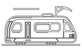 stad bus. bewerkbare schets schetsen icoon, bus het rijden Aan weg vector illustratie in lijn kunst stijl