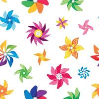 pinwheel patroon. naadloos afdrukken van kleurrijk zomer kinderen speelgoed, ventilator spinner voortgestuwd door wind. vector papier origami pin wiel structuur
