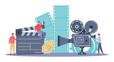 film maken industrie, schieten film door operator vector