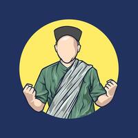 vector illustratie van moslim mannen met cultureel passend kleding modellen