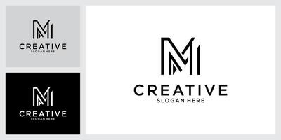 m of mm eerste brief logo ontwerp vector