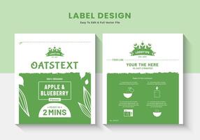 haver etiket sticker ontwerp maïs vlokken, ontbijtgranen pot etiket rauw voedsel banier haver Product verpakking. vector