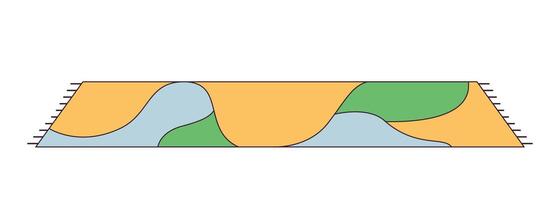 tapijt zacht 2d lineair tekenfilm voorwerp. verdieping mat geïsoleerd lijn vector element wit achtergrond. knus deurmat. huis verdieping aan het bedekken. leven kamer interieur medeplichtig kleur vlak plek illustratie